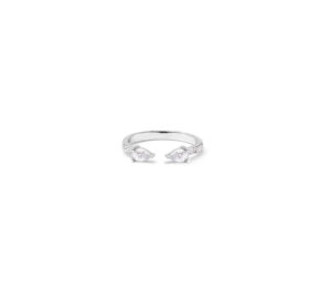 BAGUE IRIS DUO en or blanc vue de face