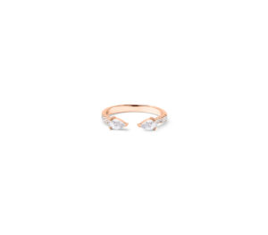 BAGUE IRIS DUO en or rose vue de face