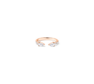 BAGUE IRIS DUO en or rose vue de face