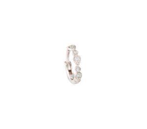 Boucle d'oreille créole Eclipse GM Or blanc et diamants