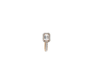 Boucle d'oreille Mila Hope Emeraude or rose et diamants