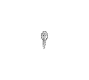 Boucle d'oreille Mila Hope Ovale or blanc et diamants