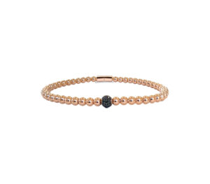 BRACELET ICON BLACK en or rose