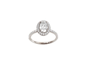 Bague solitaire Mila Ovale diamant et or blanc