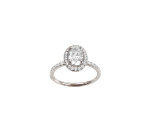 Bague solitaire Mila Ovale diamant et or blanc