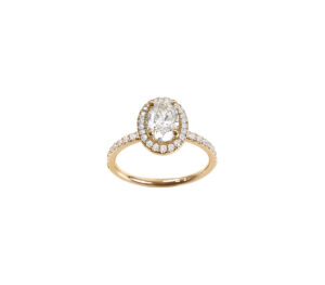 Bague solitaire Mila Ovale diamant et or jaune