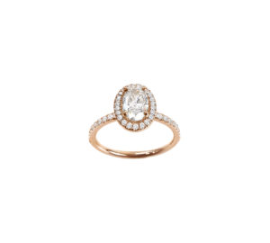 Bague solitaire Mila Ovale diamant et or rose