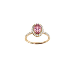 Bague Mila Pink Tourmaline rose et diamants en or jaune