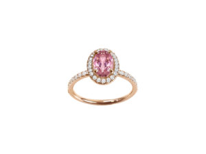 Bague Mila Pink Tourmaline rose et diamants en or rose