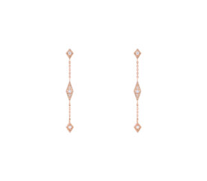 Boucle d'oreille babylone three en or rose