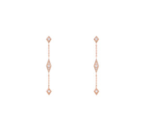 Boucle d'oreille babylone three en or rose