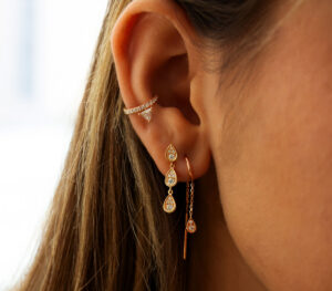 Boucle d'oreille eclipse one en or rose