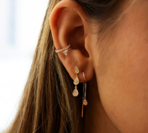 Boucle d'oreille eclipse one en or rose