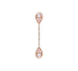 Boucle d'oreille eclipse two en or rose