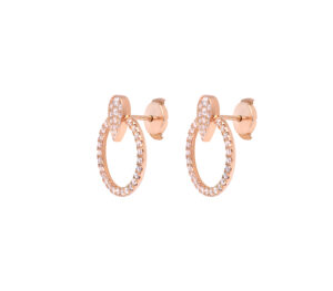 Boucle d'oreille glamrock en or rose vue de profil