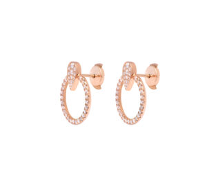 Boucle d'oreille glamrock en or rose vue de profil