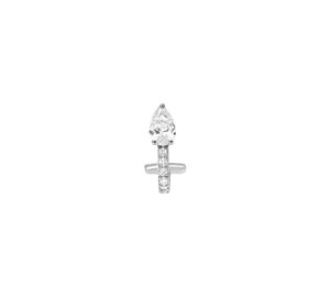 Boucle d'oreille iris hope pear en or blanc