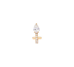 Boucle d'oreille iris hope pear en or jaune