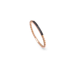 Bracelet Icon Line Black en or rose vue du dessus