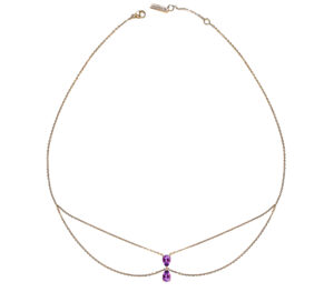 Chocker Just Joy Duo Purple en or jaune 18 carats et améthystes