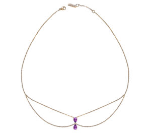 Chocker Just Joy Duo Purple en or jaune 18 carats et améthystes