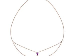 Chocker Just Joy Duo Purple en or rose 18 carats et améthystes