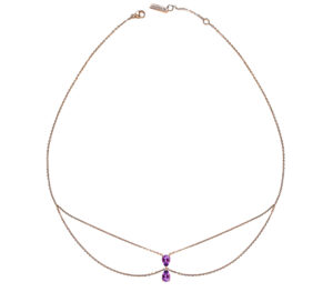 Chocker Just Joy Duo Purple en or rose 18 carats et améthystes