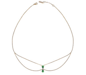 Chocker Just Joy Duo Spring en or jaune 18 carats et tourmalines vertes