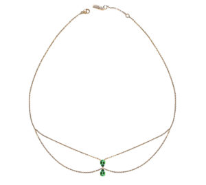 Chocker Just Joy Duo Spring en or jaune 18 carats et tourmalines vertes