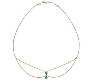 Chocker Just Joy Duo Spring en or rose 18 carats et tourmalines vertes