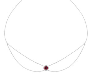 Chocker Mila Pink en or gris