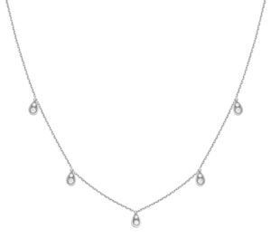 Collier eclipse five en or blanc