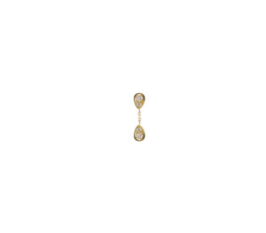 Boucle d'oreille eclipse two pm en or jaune