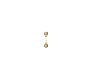 Boucle d'oreille eclipse two pm en or jaune