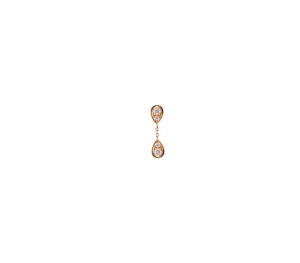 Boucle d'oreille eclipse two pm en or rose