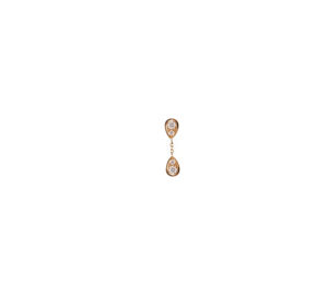 Boucle d'oreille eclipse two pm en or rose