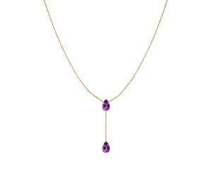 Collier Just Joy Twin Purple or jaune