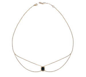 Collier chocker émeraude Mila en or jaune 18 carats et spinelle noire