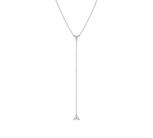 Collier sautoir Elyss Or blanc 18 carats et diamants