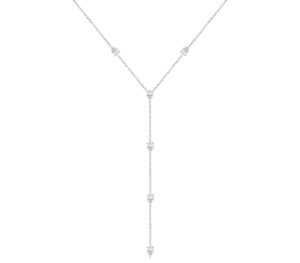 Collier sautoir Just Joy en or blanc 18 carats et diamants taille poire