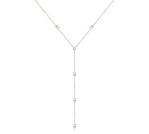 Collier sautoir Just Joy en or blanc 18 carats et diamants taille poire