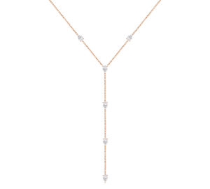 Collier sautoir Just Joy en or rose 18 carats et diamants taille poire