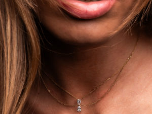 Chocker Just Joy Duo Or jaune Diamond porté