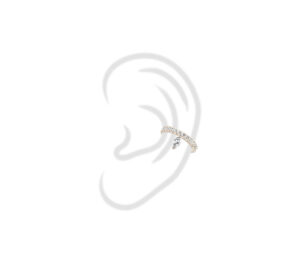 Bijou d'oreille Just Joy Marquise Or blanc 18 carats et diamant taille marquise