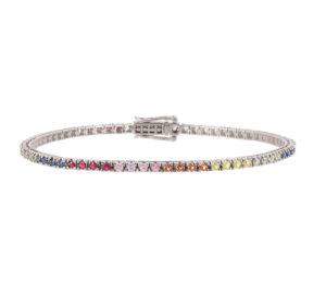 Bracelet rivière rainbow en or blanc taille m