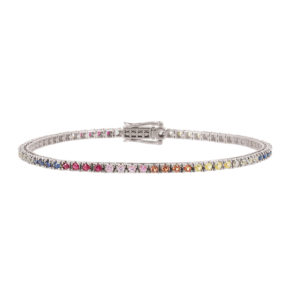 Bracelet rivière rainbow en or blanc taille m