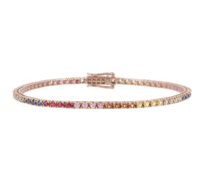 Bracelet rivière rainbow en or rose taille m