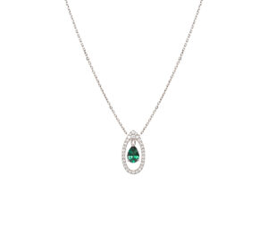 Collier Mila Only Spring tourmaline verte et diamants en Or blanc