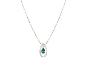 Collier Mila Only Spring tourmaline verte et diamants en Or blanc