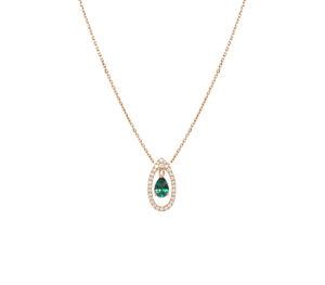 Collier Mila Only Spring tourmaline verte et diamants en Or jaune